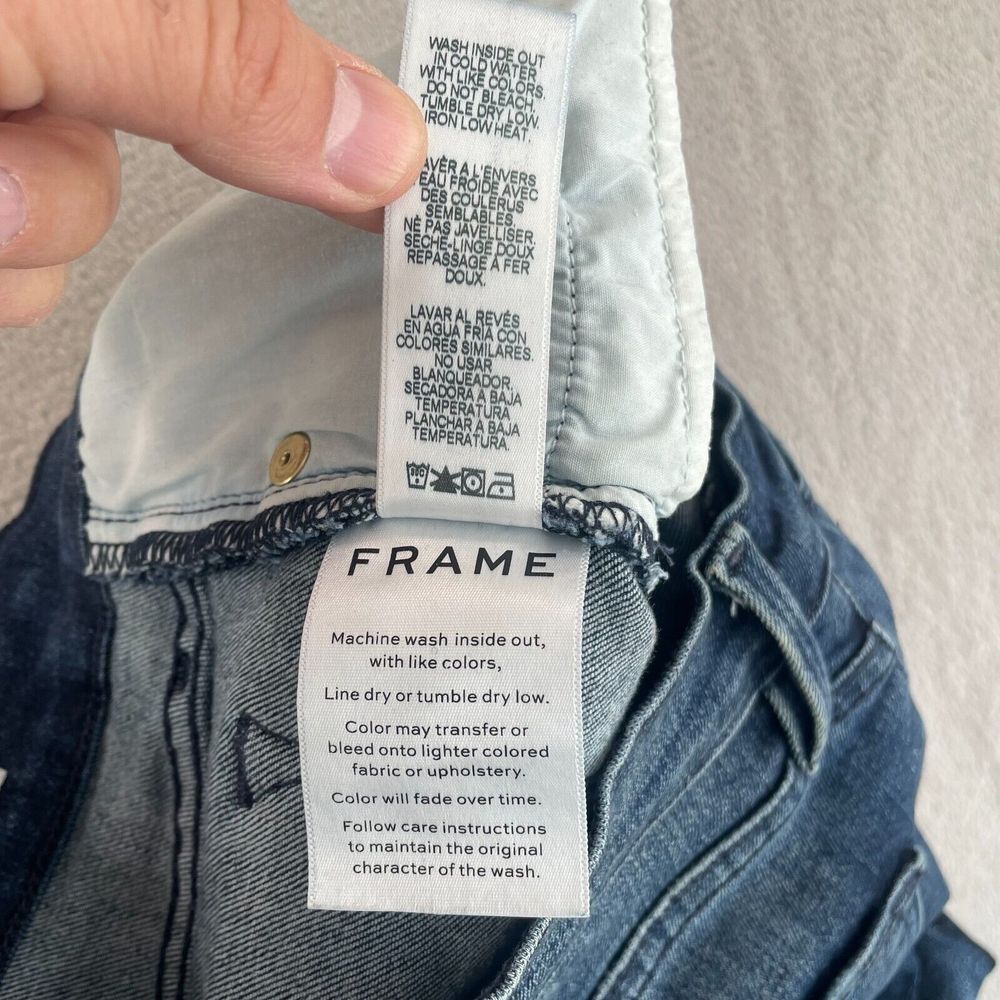 FRAME DENIM Le‎ High Straight Jeans Women 25 in Elaine Split Frayed Hem Designer - Picture 13 of 13